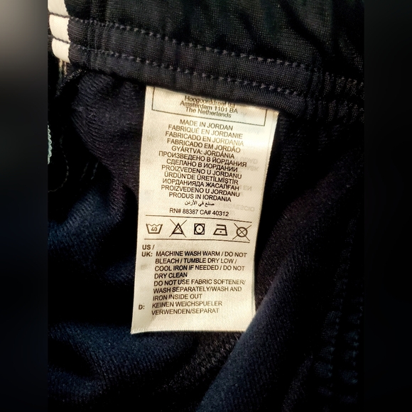 Adidas Navy Track Pants with White Stripes - Picture 3 of 8